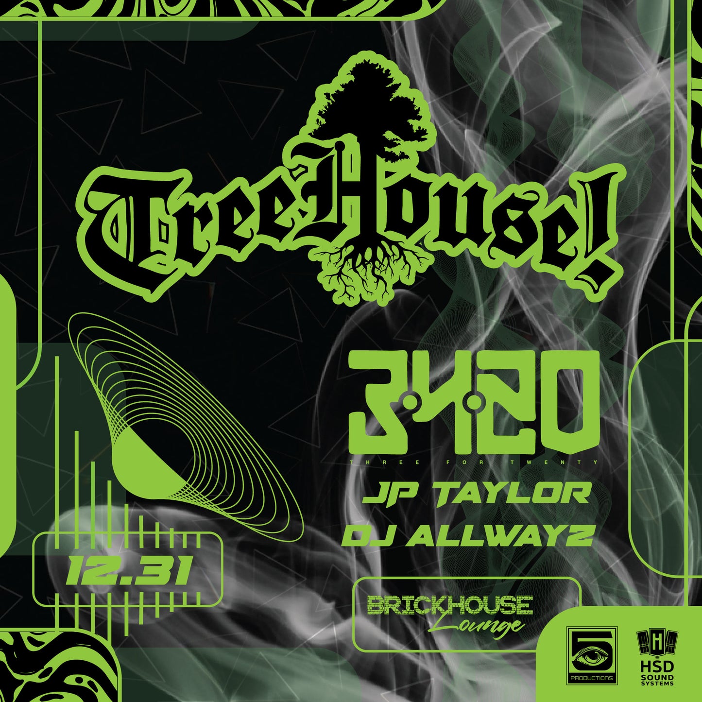 5i Productions Presents: Welcome to the TreeHouse! A New Year’s Eve Celebration Story Ft. TreeHouse! 3420 JP taylor & DJ Allwayz